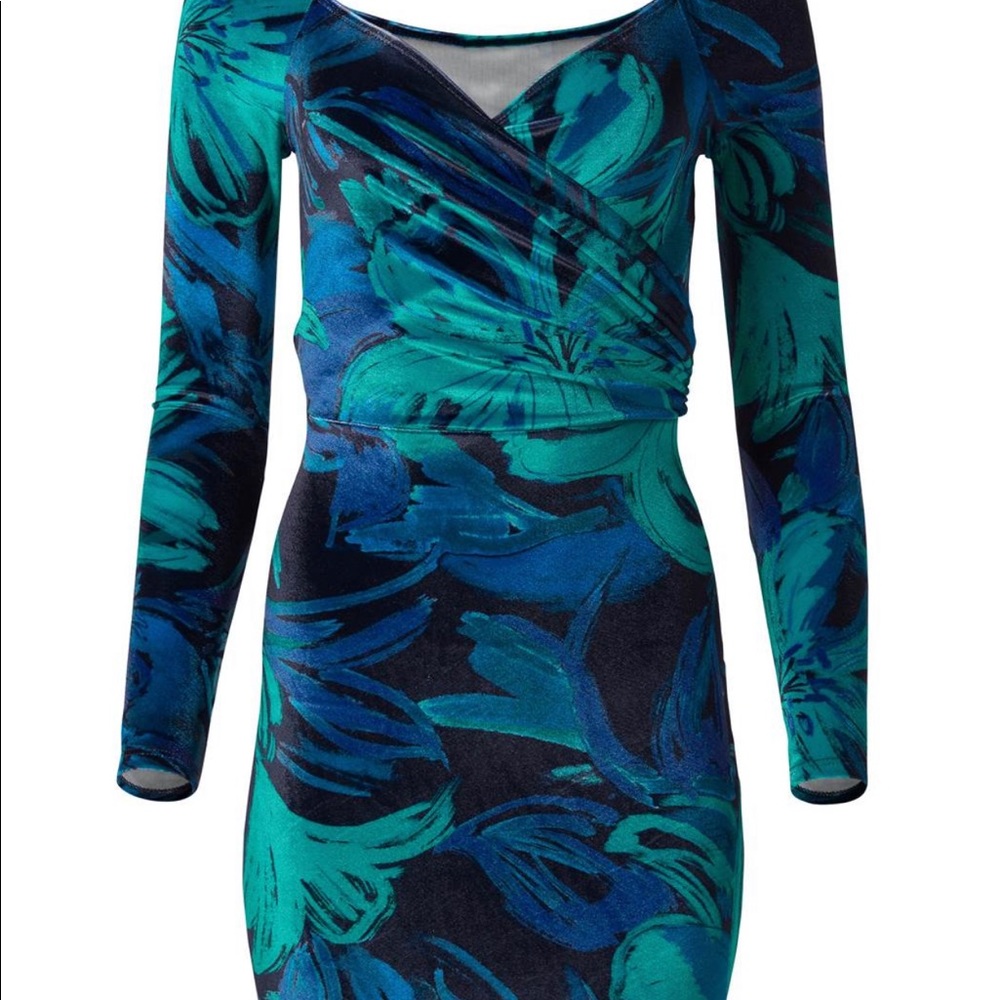 Venus Floral Print Velvet Dress - Size S NWOT